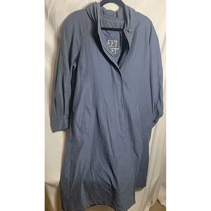 FLEET STREET  women's Teal Winter trench Coat‎ Jacket  hood Size 10p
